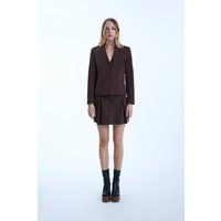 James Lakeland Women's Pin Tuck Brown Button Skirt | Size: 16