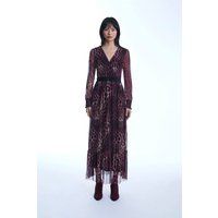 James Lakeland Women's Maxi Tulle Burgundy Dress | Size: 8
