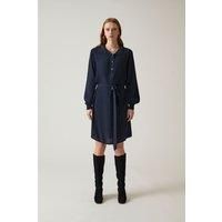 Navy Belted Dress