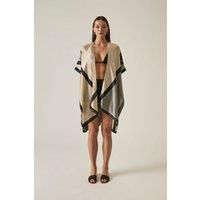Geometric Beige-Black Kaftan