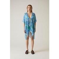 Abstract Print Blue Kaftan