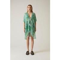 Abstract Print Green Kaftan