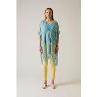 Geometric Print Blue Kaftan