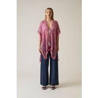 Geometric Print Red Kaftan