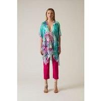 Leaf Print Blue Kaftan