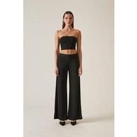 Wide-Leg Black Trousers