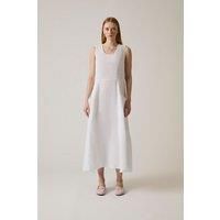 Linen White Midi Dress