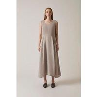 Linen Taupe Midi Dress