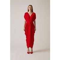 Draped Maxi Red Dress