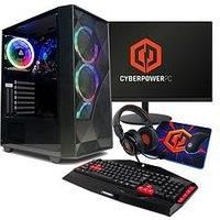 Cyberpower Eurus Gaming Pc Bundle - Amd Ryzen 5 5600G, 8Gb Ram, 500Gb M.2 Nvme Ssd - With 23.8In Monitor, Headset, Keyboard, Mouse & Pad