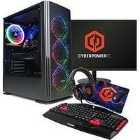 Cyberpower Blaze Ryzen 5, Rtx 3050 Gaming Pc Bundle With 23.8In Fhd Monitor, Headset, Keyboard, Mouse And Mouse Pad.