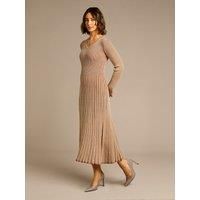 Dolly Bronze Lurex Knitted Midi Dress