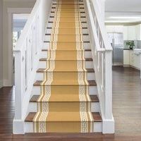runrug Beige Key Stair Carpet Runner | Size: 70 cm x 600 cm