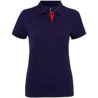 Asquith & Fox Womens/Ladies Short Sleeve Contrast Polo Shirt  RW5353