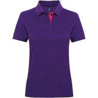Asquith & Fox Womens/Ladies Short Sleeve Contrast Polo Shirt  RW5353