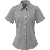 Premier Womens/Ladies Microcheck Short Sleeve Cotton Shirt  RW5522