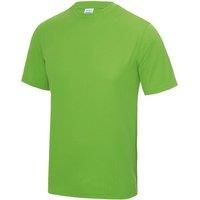 Just Cool Mens Performance Plain T-Shirt (3XL) (Lime Green)