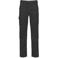 Regatta Men Professional Pro Cargo Hardwearing Water Repellent Multi Pocket Trousers - Black, Size: 30"