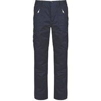 Regatta Men Professional Pro Action Hardwearing Water Repellent Multi Pocket Trousers - Navy, Size: 38"