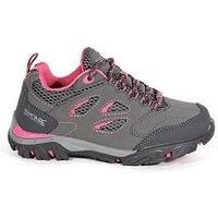 Regatta Kids Holcombe IEP Waterproof Breathable Walking Shoes - Grey Steel/Tulip