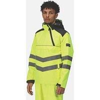 Regatta Professional Men's Hi-Vis Waterproof Reflective Overhead Bomber Jacket Yellow Grey, Size: M