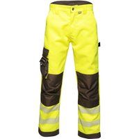 Regatta Professional Mens Tactical Hi Vis Hardwearing Reflective Trousers Yellow Grey, Size: 40 Regular