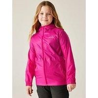 Regvv|#Regatta Kids Kid Pack It III Waterproof and Breathable Unlined Lightweight Hooded Jacket - Cabaret, 7-8
