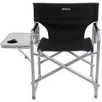Regatta Sedile Directors Folding Chair With Side Table Black/Seal Grey