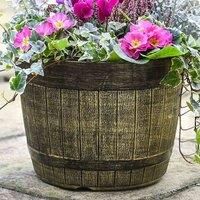 Whiskey Barrel Planter, Lightweight and easy to move 30cm x 1 by Thompson and Morgan (1)