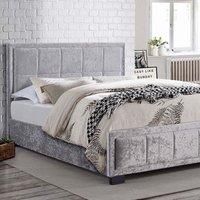 Hannover Steel Crushed Velvet Bed Frame Grey