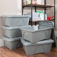 Wham Home Upcycled 34L Storage Box & Lid  Soft Grey