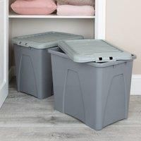 Wham Home Upcycled 75L Box & Lid  Soft Grey