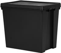 92 Litre Wham Bam Heavy Duty Recycled Plastic Box with Lid Black colour