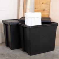 92 Litre Wham Bam Heavy Duty Recycled Plastic Box with Lid Black colour