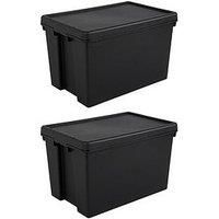 Wham Storage Heavy duty Upcycled soft grey 62L Polypropylene (PP) Large Stackable Nestable Storage box