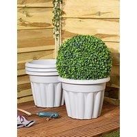 Wham Set 4 Vista 33cm Round Planter Upcycle Grey