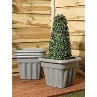 33cm Square Planter Plastic Lightweight Flower Pot Grey Flower Garden Basket