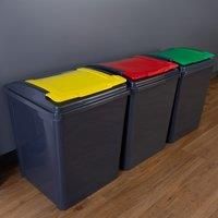 Wham Recycling Bins 50 Litre Pack of 3 - Color: None