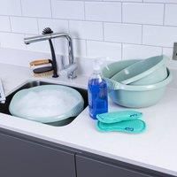 Wham 3 Piece Casa Multi-Functional Round Plastic Bowl Set (28cm, 32cm & 36cm Bowls) (Silver Sage)
