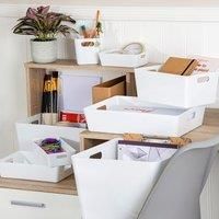 Wham 13 Piece Multisize Plastic Studio Basket Set Ice White (Home & Office Storage Basket)