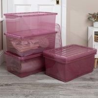 Wham Set 5 Crystal 45 Litre Box & Lid - Pink