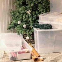 Wham 4 Piece Festive Storage Bundle Clear (1X 133L, 1X 55L & 2X Bauble Organisers)