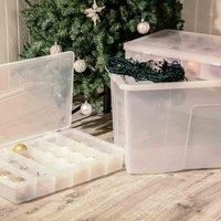 Wham 3 Piece Festive Storage Bundle Clear (1X 133L & 2X Bauble Organisers)