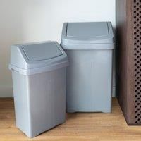 Wham 2 Piece Casa Bin Set (25L/50L Swing Bin) (Silver)