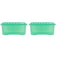Wham Set Of 2 Crystal Green Storage Boxes &Ndash; 45-Litre Capacity