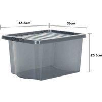 Wham Crystal Tint Smoke 32L Underbed Storage Box & Lid 5 pack