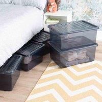 Wham Crystal Tint Smoke 80L Storage Box & Lid 4 pack