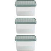 Wham Clip 9 01 9L Square Box & Lid Clear Green Milieu Stone