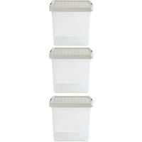 Wham Clip 9 02 14L Square Box & Lid Clear Stone Slate Gray