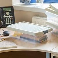 Wham 4x 6.01 7L Rectangular Clip Box & Lid Clear/Stone/Slate Grey, none
